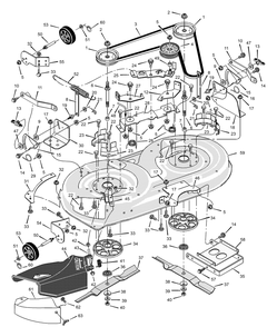 Mower Housing Diagram and Parts List for 42571X8D 2001 Briggs and Stratton Lawn Tractor